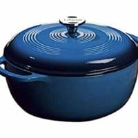 Lodge 6 Quart Enameled Cast Iron Dutch Oven. Blue Enamel Dutch Oven (Blue)