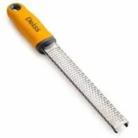 Deiss PRO Citrus Lemon Zester & Cheese Grater - Parmesan Cheese, Lemon, Ginger, Garlic, Nutmeg, Chocolate, Vegetables, Fruits - Razor-Sharp Stainless Steel Blade + Protect Cover - Dishwasher Safe