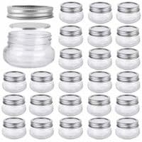 Betrome 4 OZ Glass Mason Jar 24 pieces with Regular Lid, Glass Jar for Jam, Jelly, Honey, Beans, Spice, Wedding Favors, Shower Favors, Party Favors