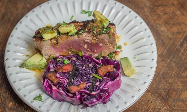 Super Simple Grilled Tuna with Avocado, Soy, Ginger, and Cilantro