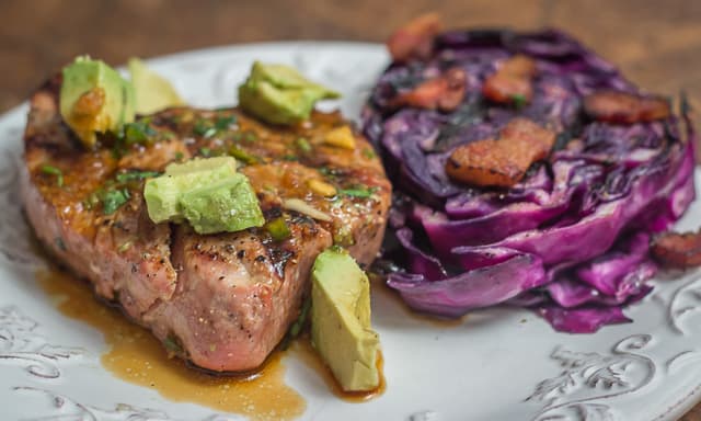 Super Simple Grilled Tuna with Avocado, Soy, Ginger, and Cilantro