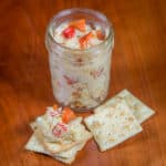 Homemade Pimento Cheese : made with creamy fontina cheese, roasted red peppers, and homemade mayonnaise. #fontina #mayonnaise #roastedredpeppers