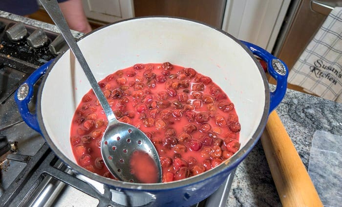 Sour Cherries in the Dutch oven