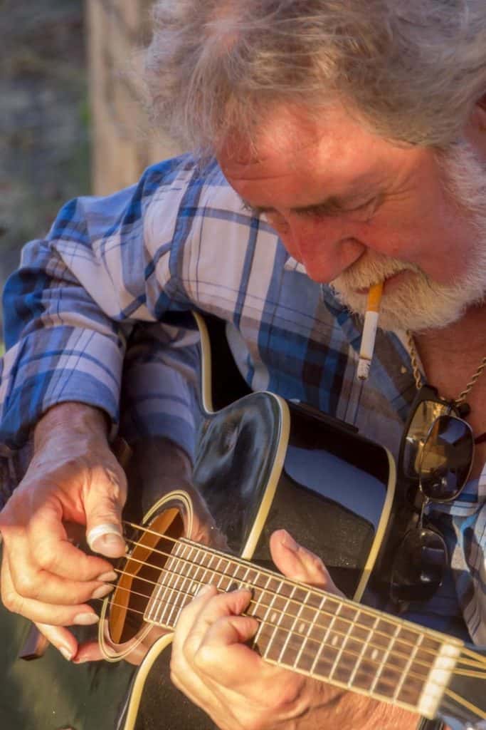 Guitar player at potluck