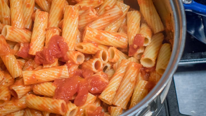 Sauced Rigatoni Closeup