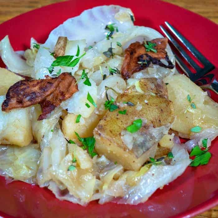 Caboose: Stovetop Cooked Cabbage, Potatoes and Bacon