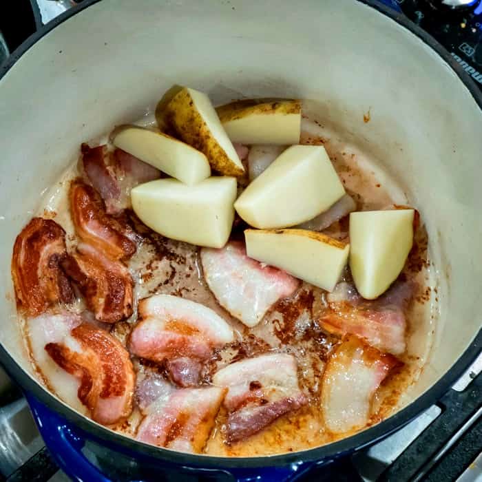 Caboose: Stovetop Cooked Cabbage, Potatoes and Bacon