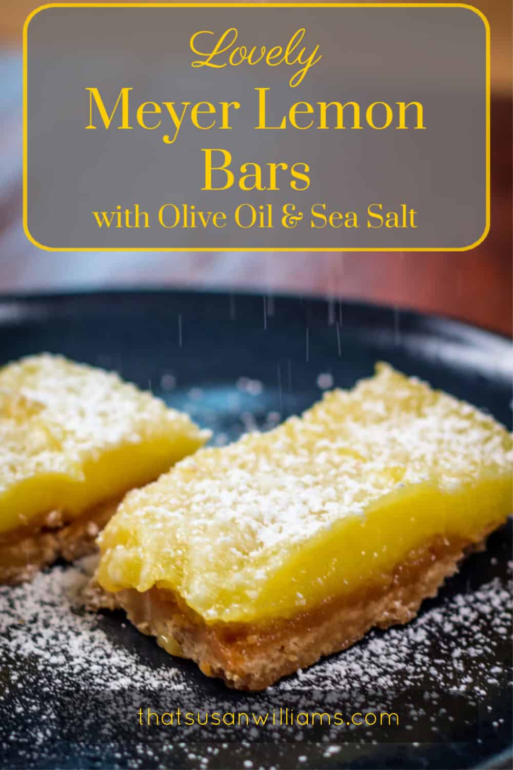 Lovely Meyer Lemon Bars with Olive Oil and Sea Salt