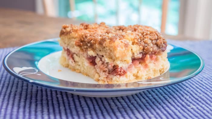 Coffee Cake with Cherries, Pecans, and Browned Butter