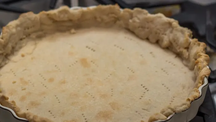 The Blind Baked Crust of Savory Summer Squash Pie