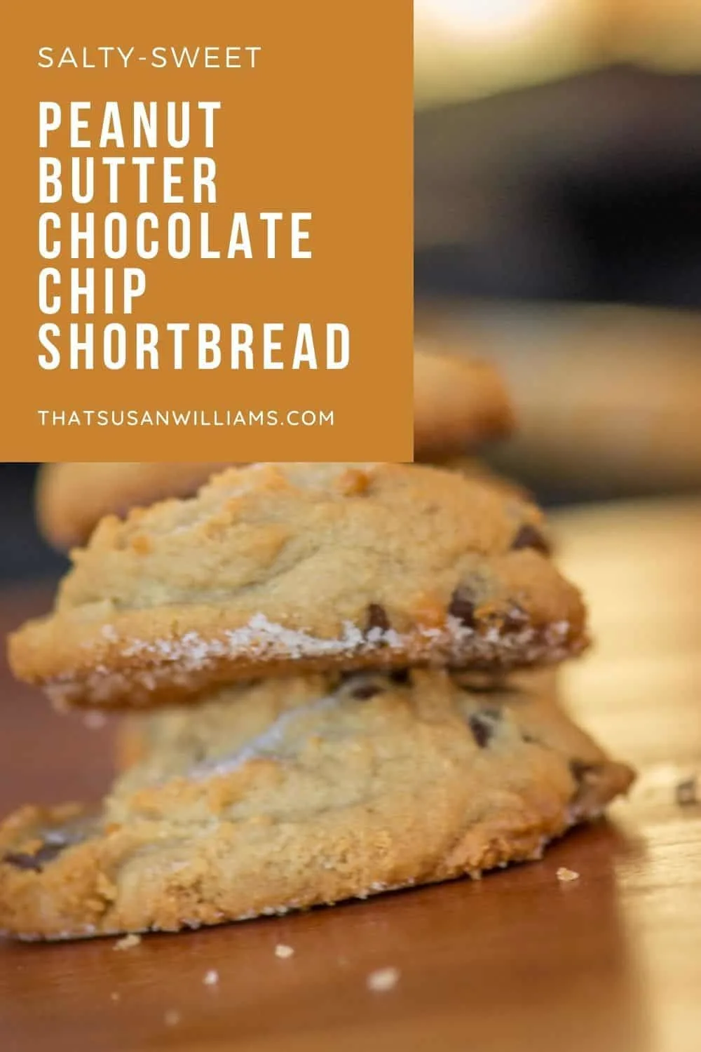 A pin for Pinterest: Peanut Butter Chocolate Chip Shortbread