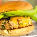Permalink to: Juicy Smashed Turkey Burgers with Cheddar and Parsley The plated juicy smashed turkey burger.
