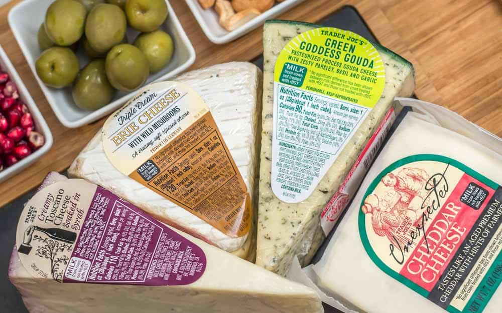 Four of my cheese selections, all from Trader Joe's