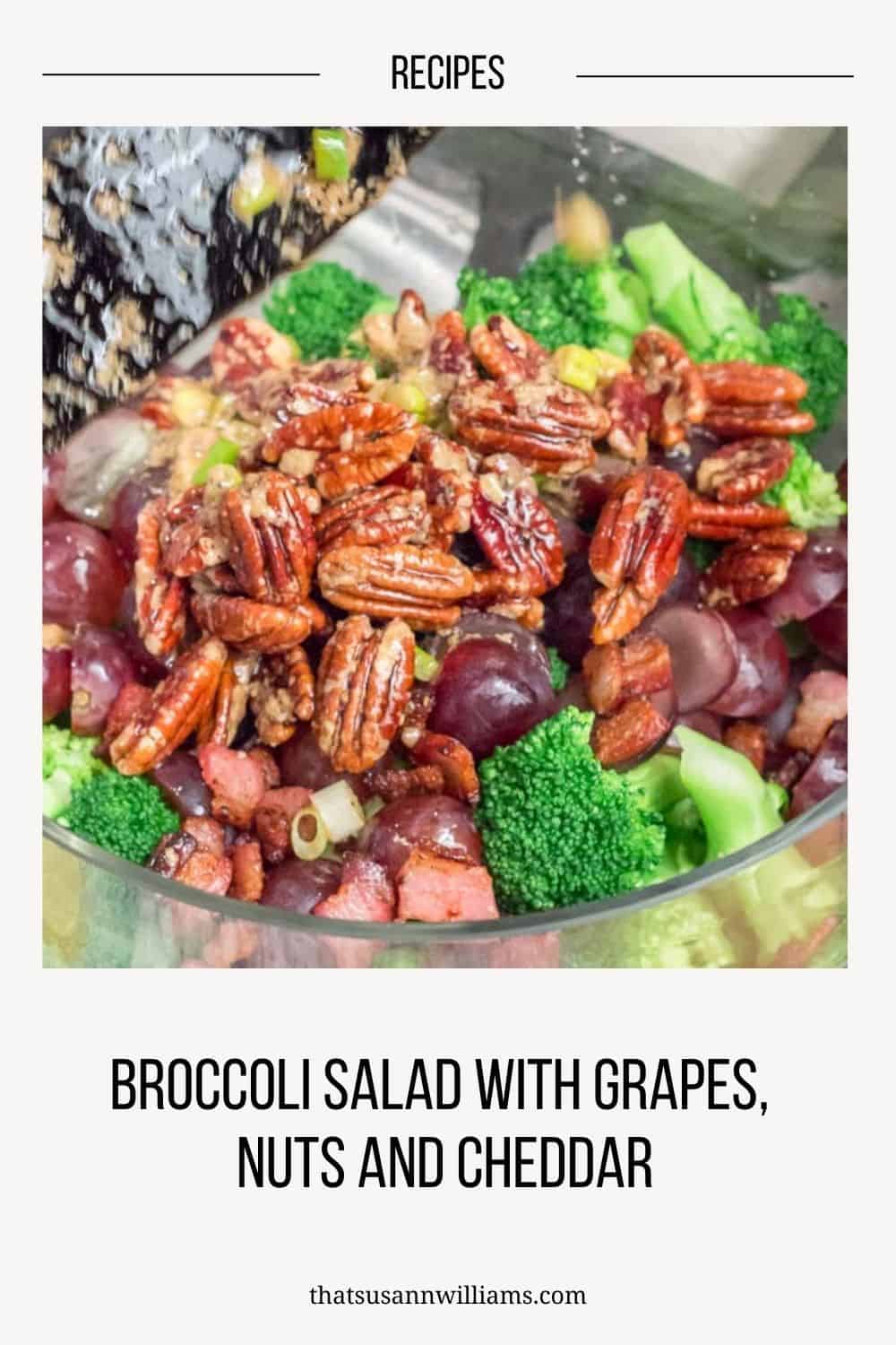 A broccoli salad pin for Pinterest.