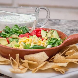 Chopped Salad with Homemad Jalapeño-Ranch Dressing.