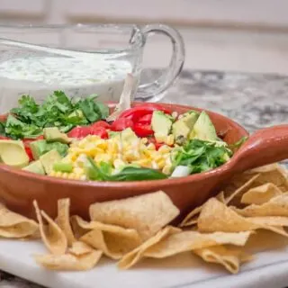 Chopped Salad with Homemad Jalapeño-Ranch Dressing.