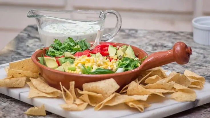 Chopped Salad with Homemad Jalapeño-Ranch Dressing.