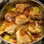 Permalink to: Best Chicken Recipe Ever: Rao's Chicken Scarpariello Taken out of the oven.