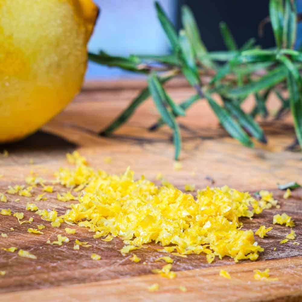 Lemon zest and rosemary lend their beautiful flavors to the mixture.
